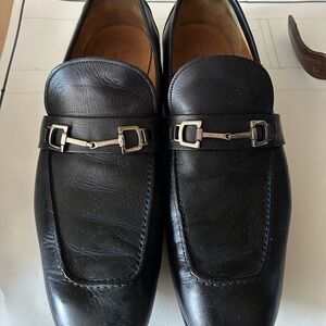 GUCCI BLACK PEBBLEGRAIN MENS HORSEBIT LOAFER